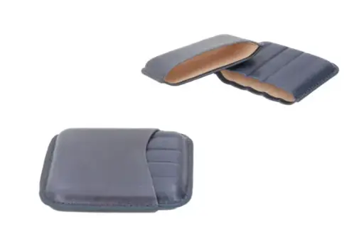 Angelo Zigarrenetui 5er Leder blaugrau, max. L.12cm, Ring 39 