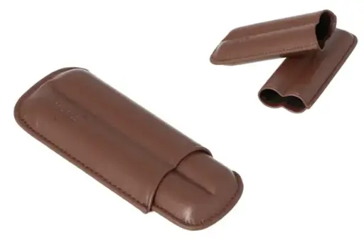 Angelo Zigarrenetui braun 2er, Lederimitat, 13cm, Ring 45 