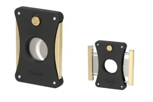 Caseti Zigarrenabschneider schwarz matt/goldfarben, Ring 54 